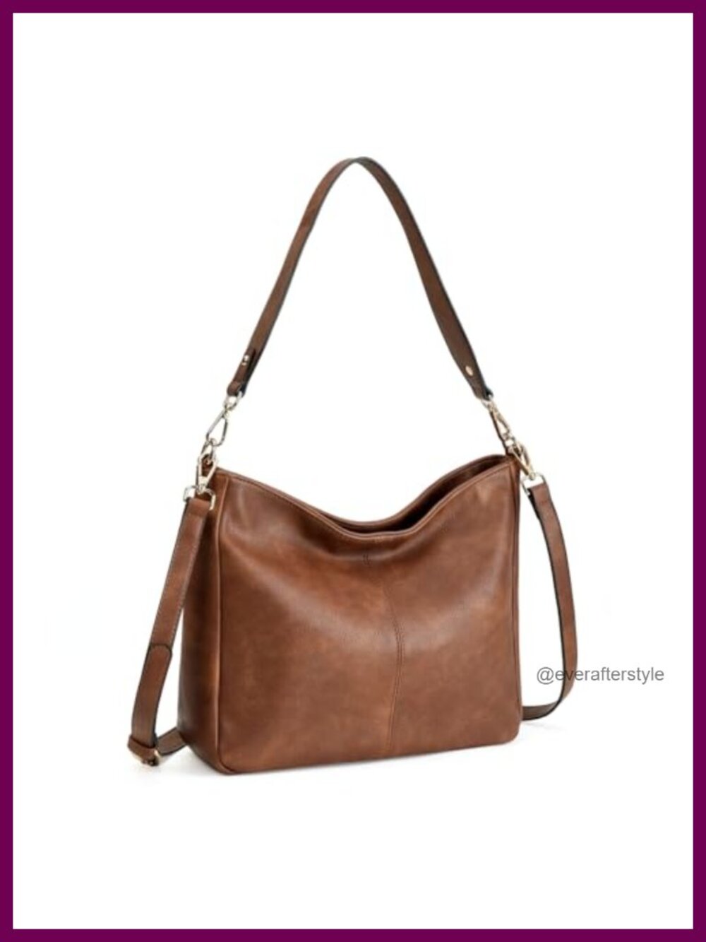 Soft Leather Hobo Shoulder Crossbody Purse Large Casual Tote Multi Pocket